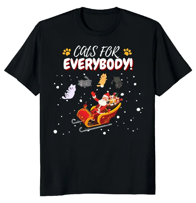 

Рождественский уродливый свитер с кошками, забавная новинка, хлопковая Футболка с круглым вырезом, мужские повседневные футболки с коротки...