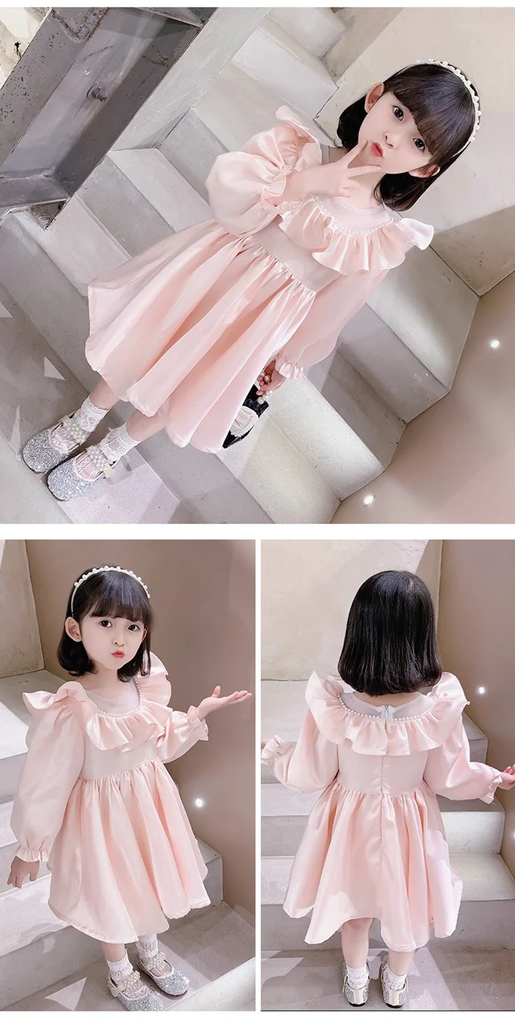 2022 модное платье принцессы с большими оборками и бисером на воротнике для