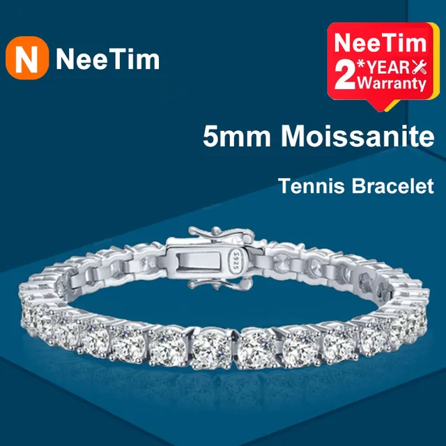 Moissanite Bracelet -Sparkling Full Diamond 925 Sterling Silver 1