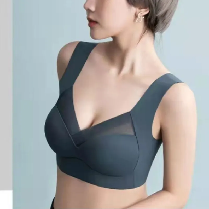 

Женский спортивный бюстгальтер Puimentiua, новинка 2022, пикантное бесшовное нижнее белье из ледяного шелка, собранное белье с защитой от провисан...