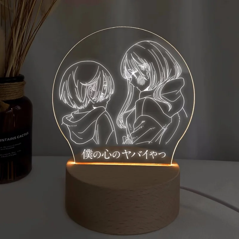 Аниме опасности в моем сердце светильник украшения настольная деревянная