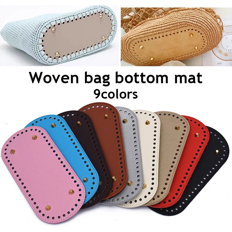 

1PC 22*10cm Long Oval Bottom for Knitted Bag Leather Accessories Handmade Bottom DIY Crochet Pad Bag Bottom Handbag