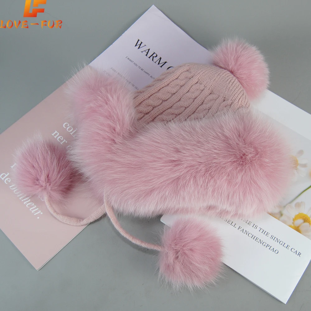 Зимняя толстая теплая шапка с ушками модная шапка-авиатор-траппер зимняя меховая