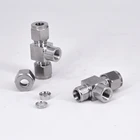 Трубчатый тройник с наружным диаметром 18 дюйма, 14 дюйма, 38 дюйма, 12 дюйма, BSP M10141620 дюйма, x подходит для 68101214 мм, тройник с наружным диаметром трубки, тройник с 3 способами компрессии, соединение из нержавеющей стали 304