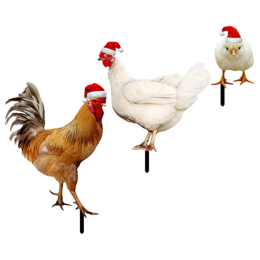 

3 Pcs Garden Decoration Yard Ornaments Christmas Insert Decore Acrylic Decorations Outdoor