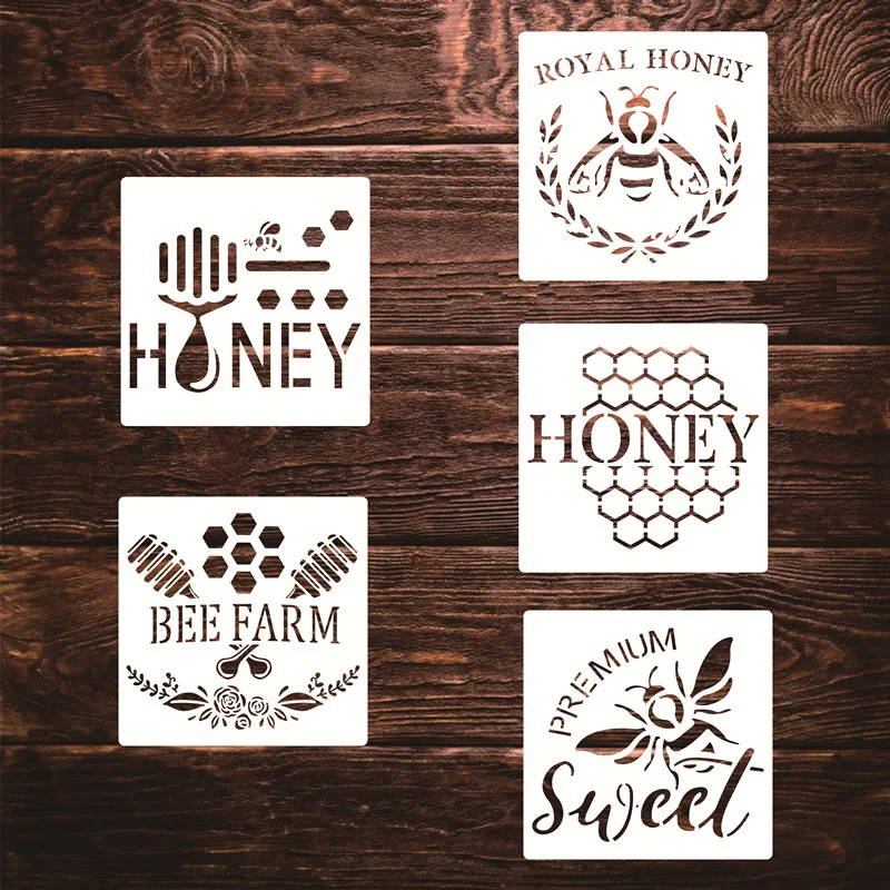 

Card Template Bee Honeycomb Stencil DIY Layering Stencils Wall Painting Scrapbook Honeybee Hollow Painting Template