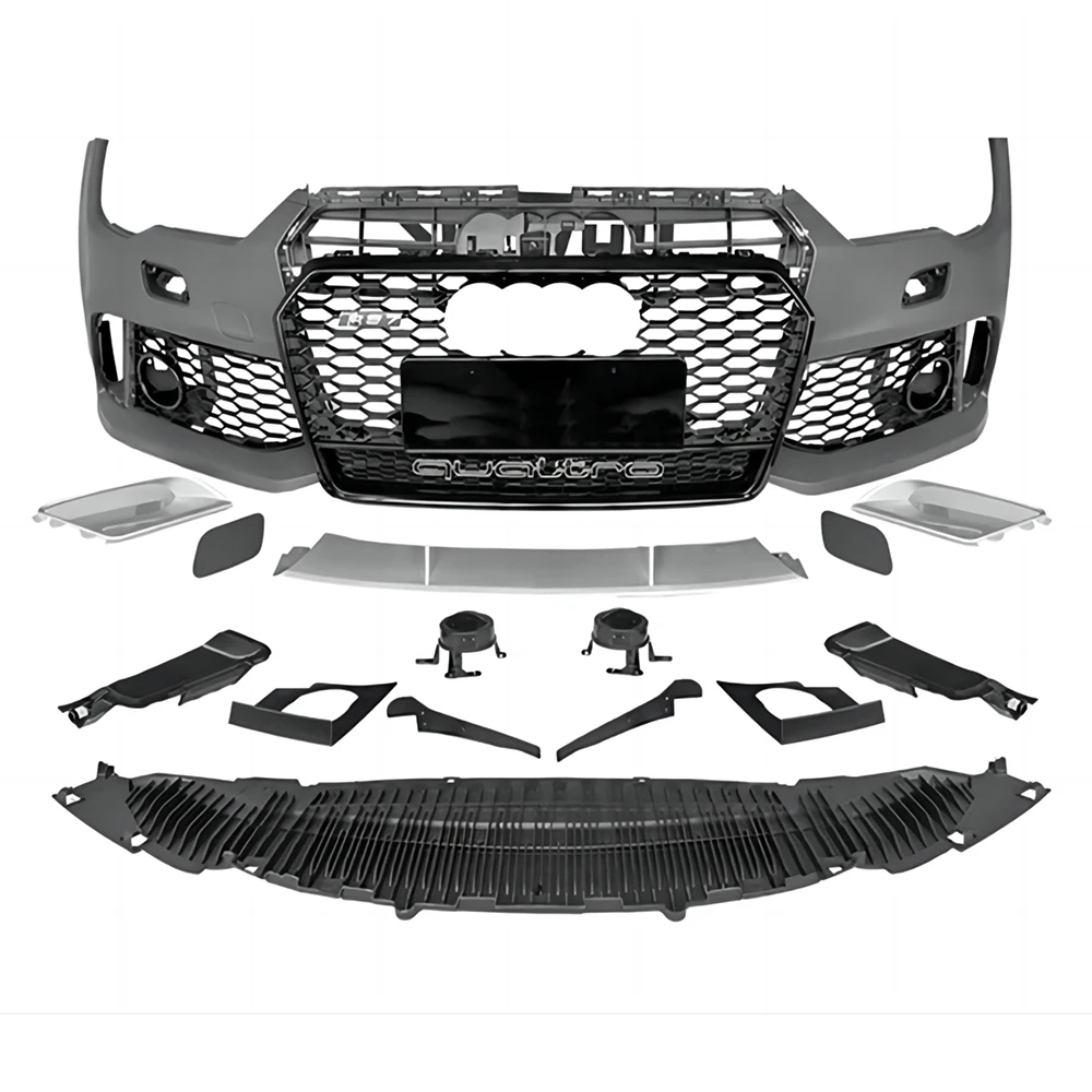 Полный комплект кузова в стиле RS7 для Audi A7 16-19 передний бампер с решеткой задний