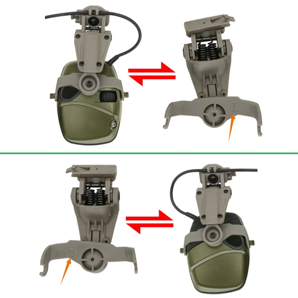 Tactical Helmet ARC Track Adapter for Tactical Electronic Shooting Earmuffs for Howard Leight Impact Sport Headset