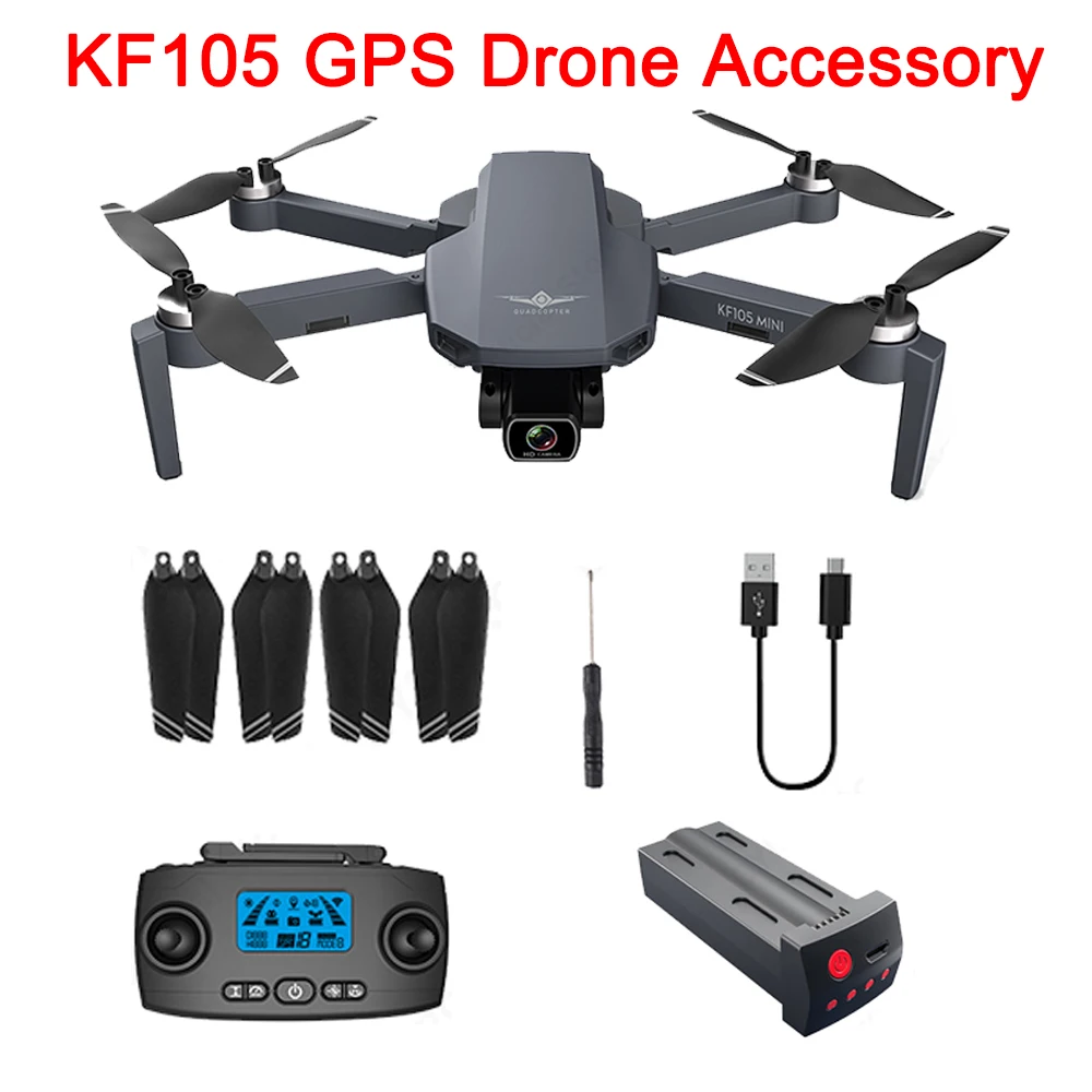 

KF105 GPS Drone 4K FPV Quadcopter Original Accessory Propeller Props Maple Leaf Blade Controller 2200mAh Battery USB Charger