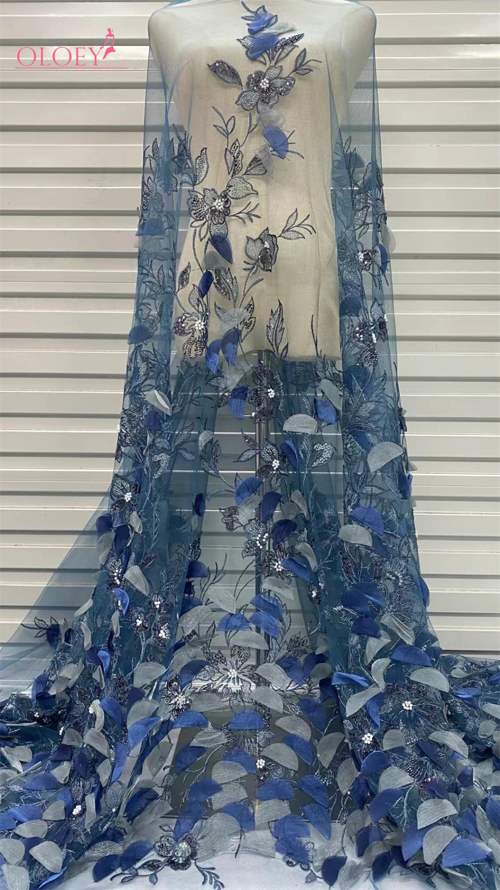 Высококачественная африканская нигерийская элегантная 3D вышитая ткань 2024