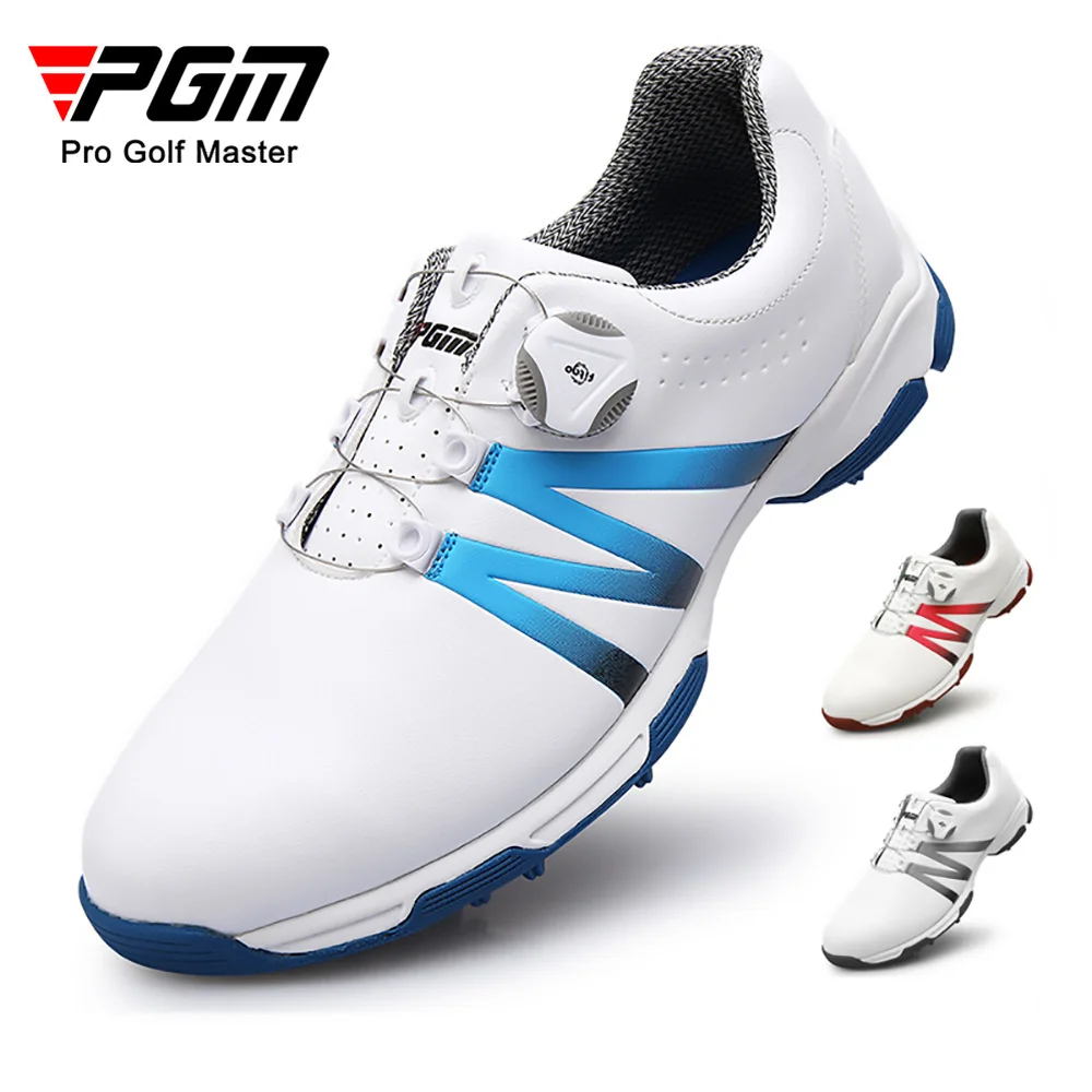 PGM Straight Golf Men's Shoes Gradient Rotating Laces Waterproof Breathable Sports Sneakers Outdoor Fitness Training Trainer