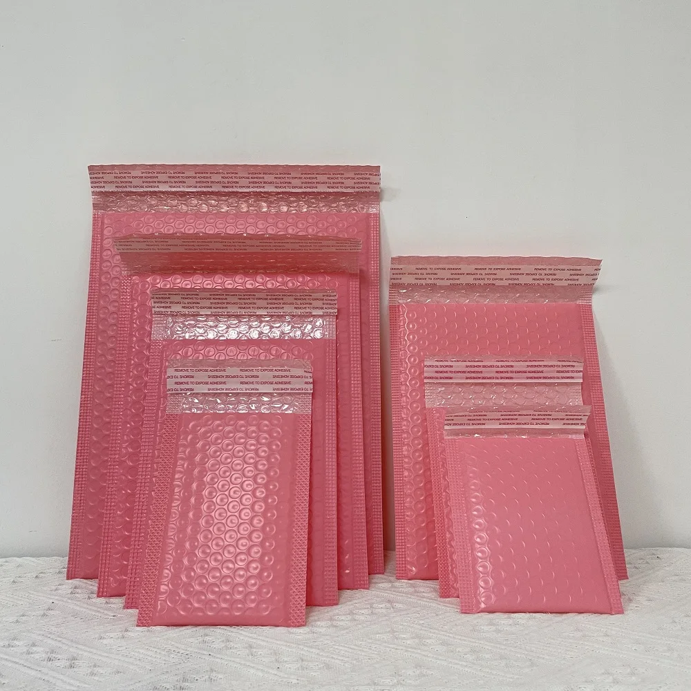 

25 шт. конверты с пузырьками, мягкие конверты с подкладкой, Поли Конверты, самозапечатывающиеся Розовые Конверты для подарочной упаковки, са...