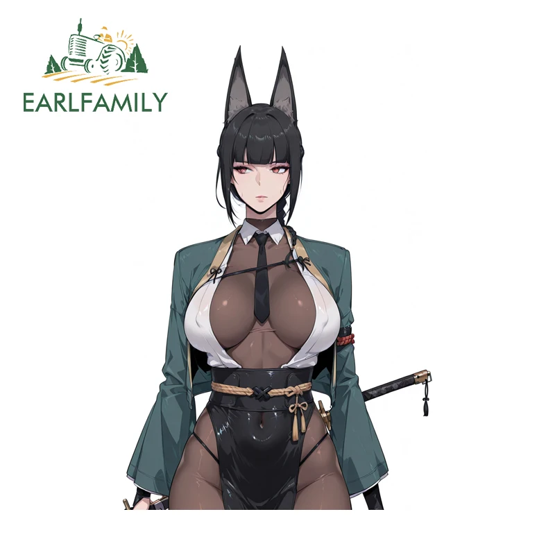 

EARLFAMILY Miyabi Furry Ear, соблазнительные аниме-девушки, автомобильные наклейки, индивидуальная наклейка, виниловая автомобильная пленка, подходит для бампера, доски для серфинга