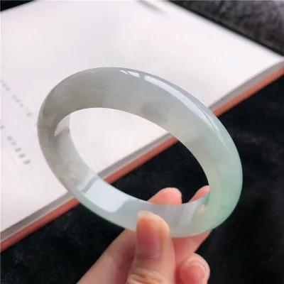 

zheru jewelry natural light color Burmese jadeite 54mm-64mm bracelet elegant princess jewelry best gift for girlfriend