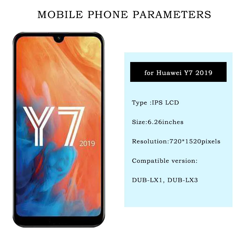 6 26 ''для Huawei Y7 2019 ЖК-дисплей дигитайзер сенсорного экрана для DUB-LX3 DUB-L23 DUB-LX1