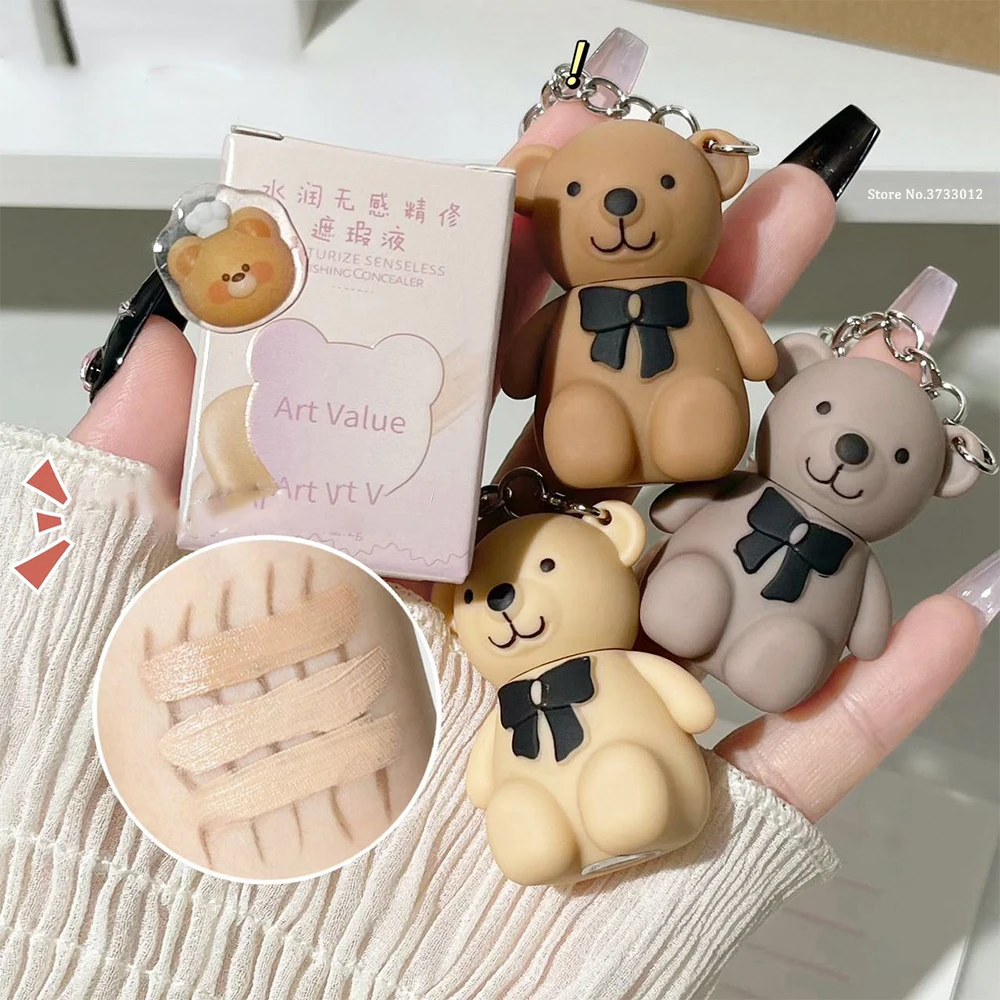 

Cute Bear Concealer Stick Face Makeup Moisturizing Liquid Contouring Foundation Waterproof Full Cover Acne Dark Circles Cream