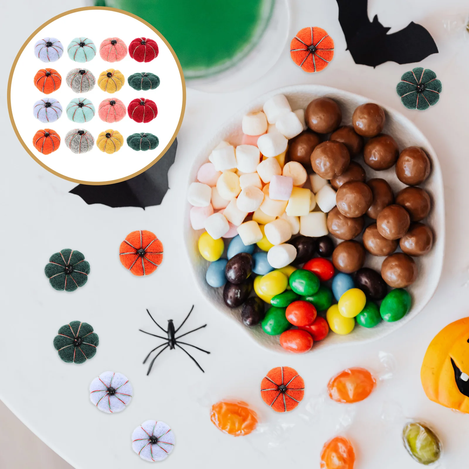 

Pumpkin Felt Ornamentsminiautumn Wool Decor Felted Realistic Thanksgiving Hanging Fall Poms Pomparty Fake Decorations Ornament