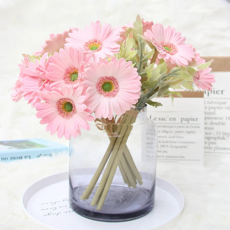 

Simulation 7Branch PU Gerbera Bouquet Artificial Flowers Home Garden Decoration Wedding Marriage Bride Holding Bouquet Sunflower