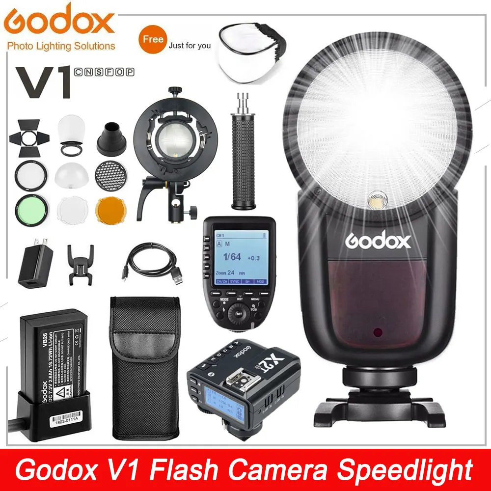 Godox V1 Speedlight V1C/V1S/V1N TTL Round Head Camera Flash with Trigger for Canon Nikon Sony Fujifilm Olympus Pentax Panasonic