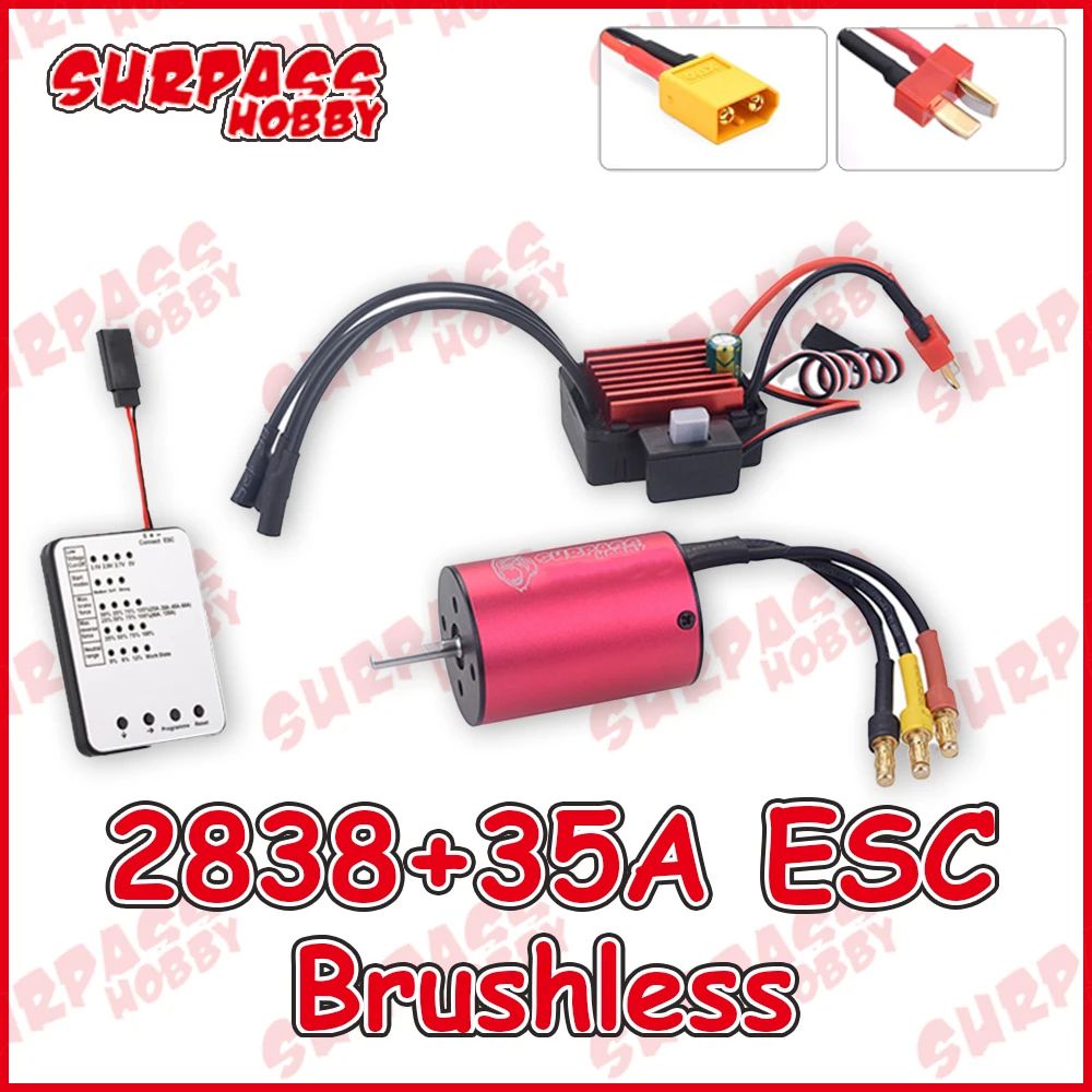 

Surpass Hobby 2838 Waterproof Brushless Motor 35A ESC for 1/14 1/16 1/18 Rc Car on Road Monster Truck Buggy Off Road Wltoys ZD