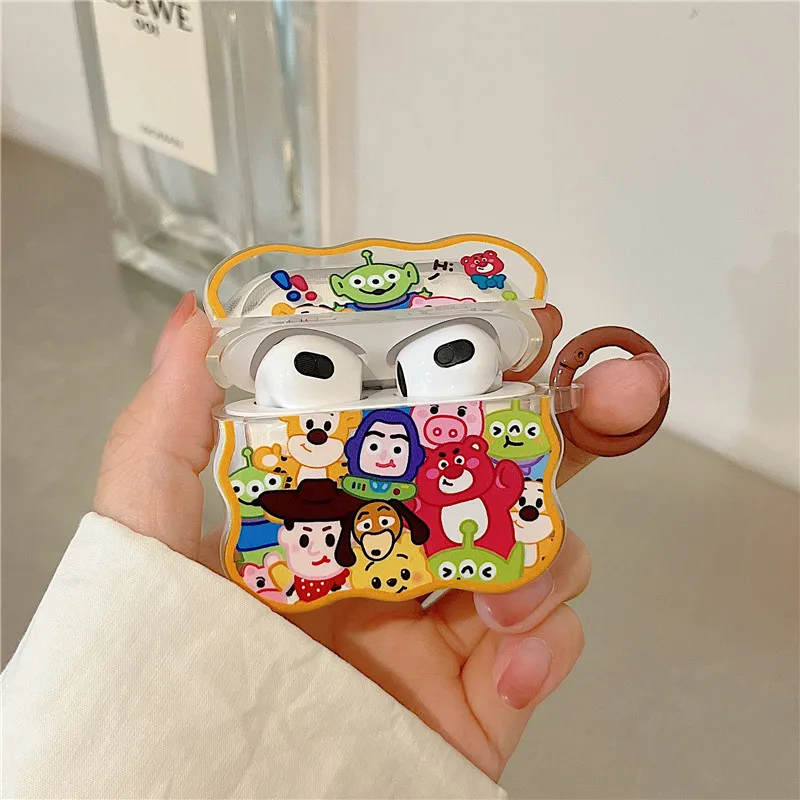 

Cartoon Toys Transparent Wave Case for Apple AirPods 1 2 3 Pro Cases Cover IPhone Bluetooth Earbuds Earphone Air Pod Pods Case
