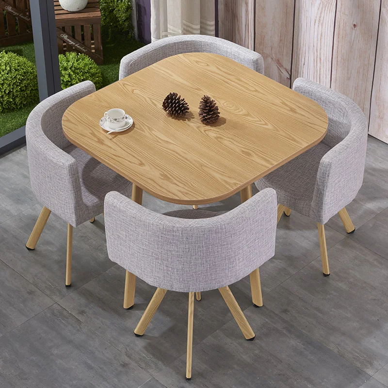 

Набор обеденных столов из массива дерева, кухонный круглый обеденный стол с 4 стульями, мебель для гостиной, GPF50YH
