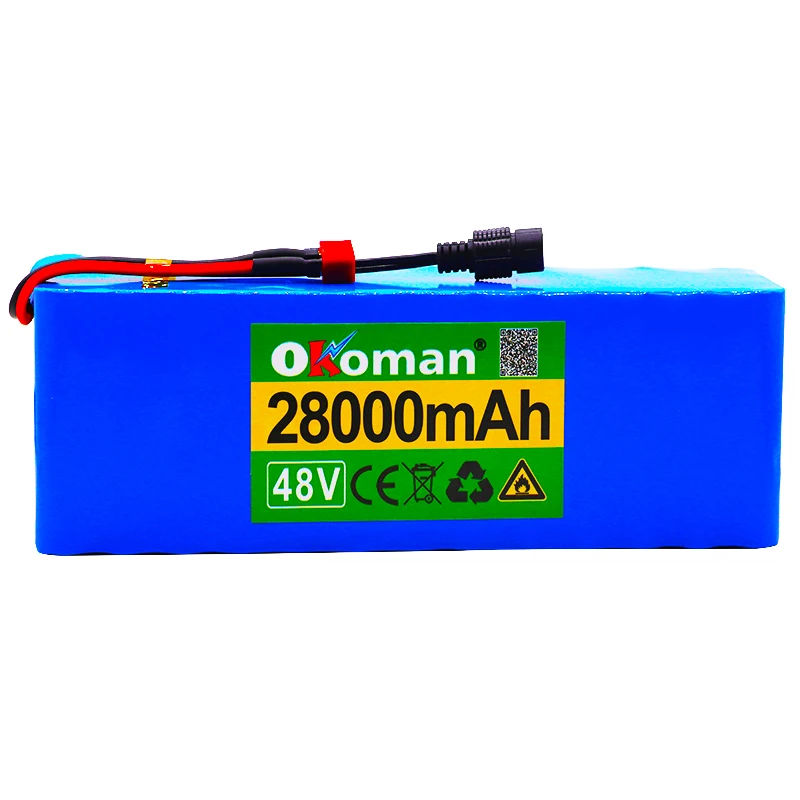 New 48v Battery 28ah 13s3p High Power 18650 Electric Motorcycle DIY BMS Protection Bateria +Charger |