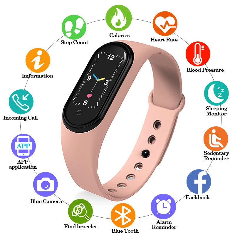 

New M5 Smart Watch Men Women Sport Bracelet Heart Rate Monitor Blood Pressure Fitness Tracker Smartwatch Band Sport Watch