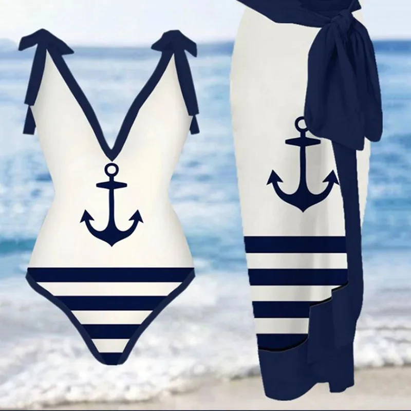 

Купальник с накидкой, комплект бикини 2022, Женский Шикарный купальник на шнуровке с принтом, сексуальные порно костюмы, модная летняя юбка, Пляжное платье