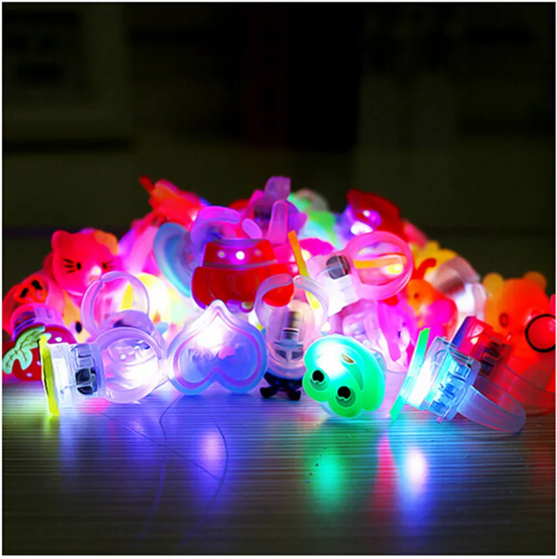 

10pcs LED Finger Lights Glowing Dazzle Colour Emitting Lamps Finger Rings Wedding Celebration Festival Kid Birthday Party Decor