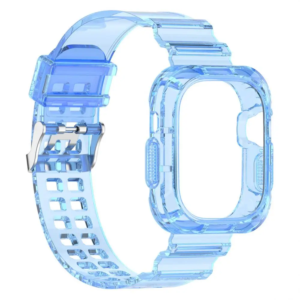 

Tpu Protector Case All-in-one Strap For Apple Watch Ultra Transparent Glacier Smart Watch Accessories Smartwatch Band Band Case