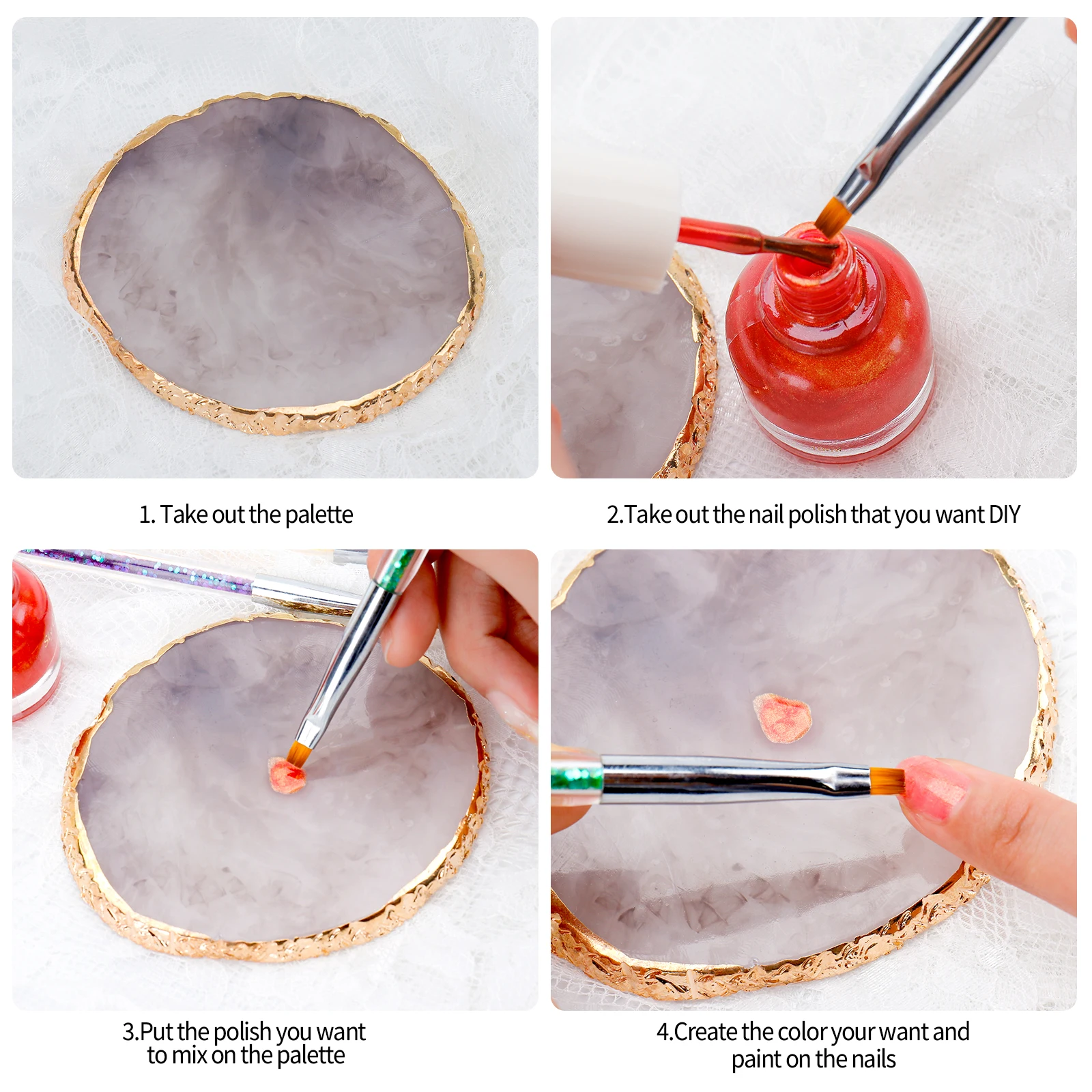 

Палитра для дизайна ногтей с двойной головкой точечный СЪЕМНИК ручка Подушка аксессуары для дизайна ногтей набор инструментов для дизайна ногтей