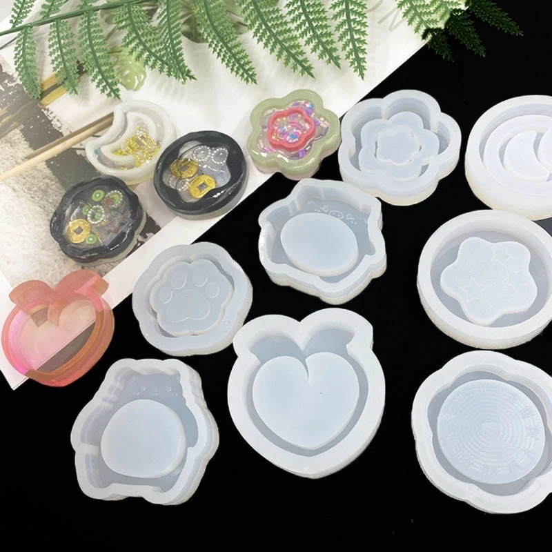 

Moon Quicksand Shaker Keychain Epoxy Resin Mold Handmade Hanging Pendant Decorations Silicone Mould DIY Crafts Jewelry Necklace