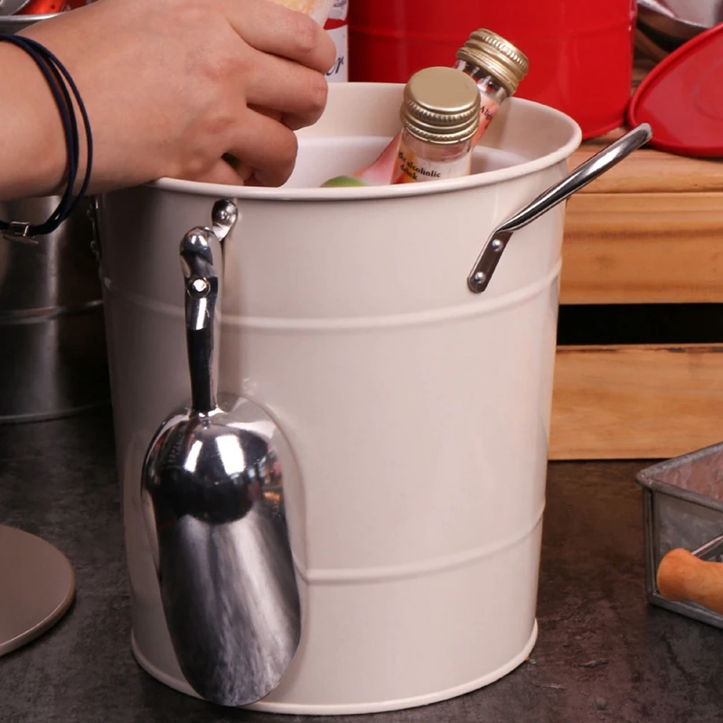 Ведро для льда в стиле диско большая емкость железные светоотражающие ведра