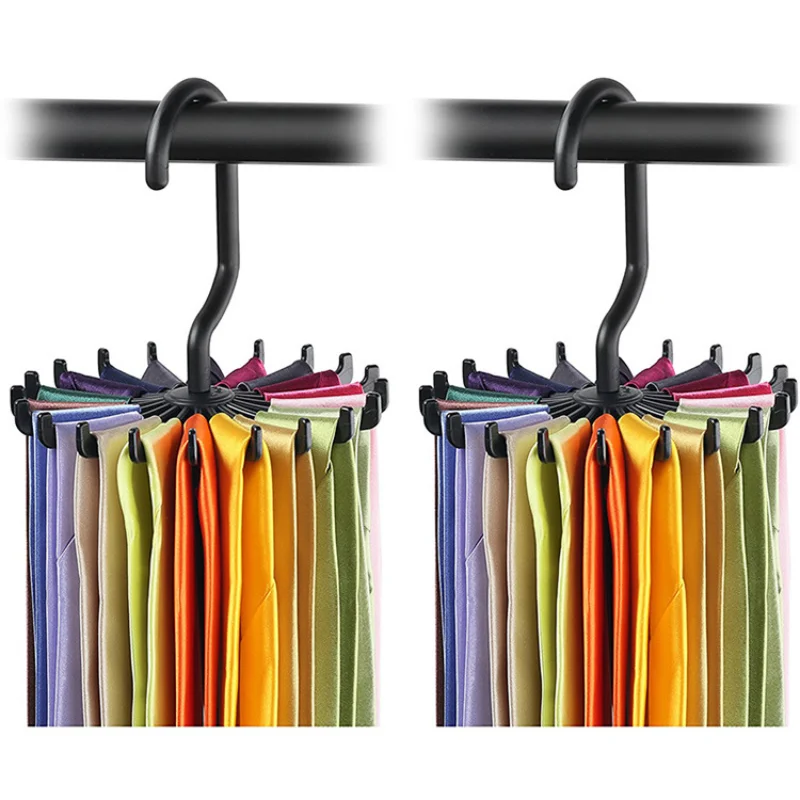 

New 360 Degree Rotating Tie Rack Belt Hangers 20 Neck Holder Hook for Closet Organizers Home Hanging12*11*3.8cm 11.29