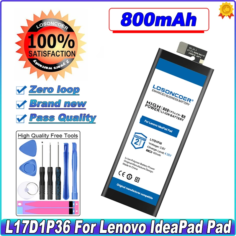 

Аккумулятор LOSONCOER L17D1P36 800 мАч для Lenovo IdeaPad Pad L17D1P36