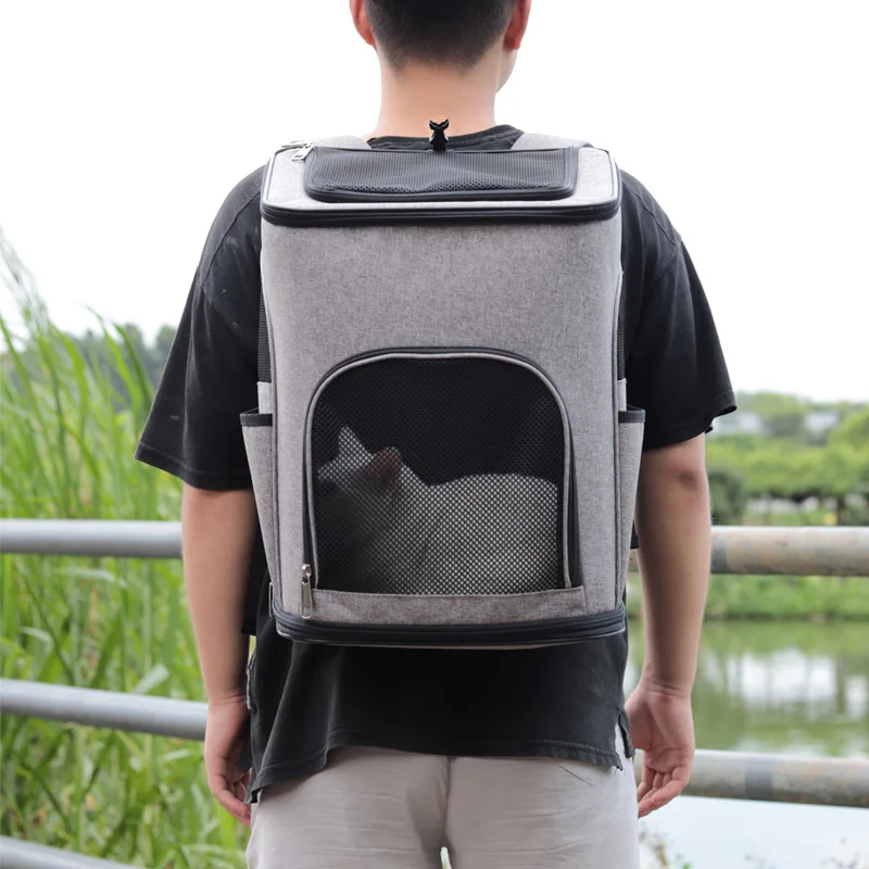 Amazon portable shoulder cat bag cat pet backpack breathable dog cage