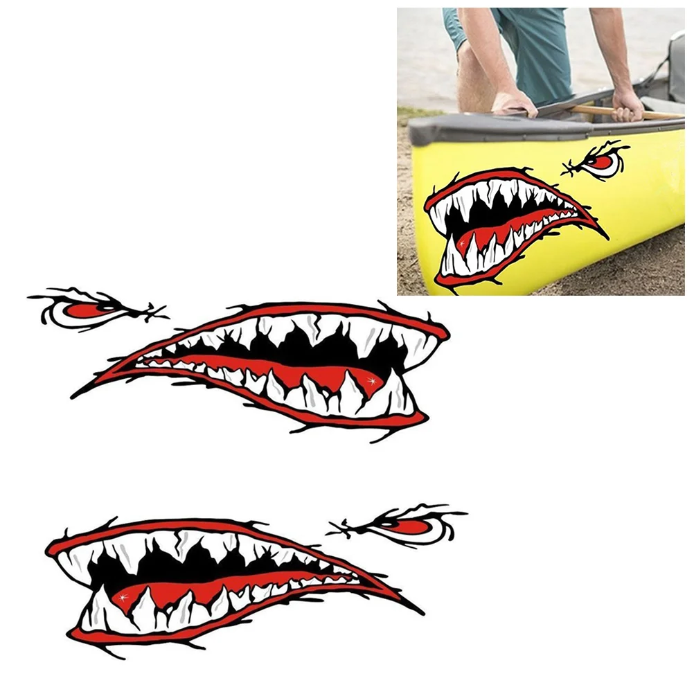 

1 Pair Mouth Car Sticker Flower Reflective Decal Kayak Boat Fishing Dinghy Motorcycle Car Bumper Graphics