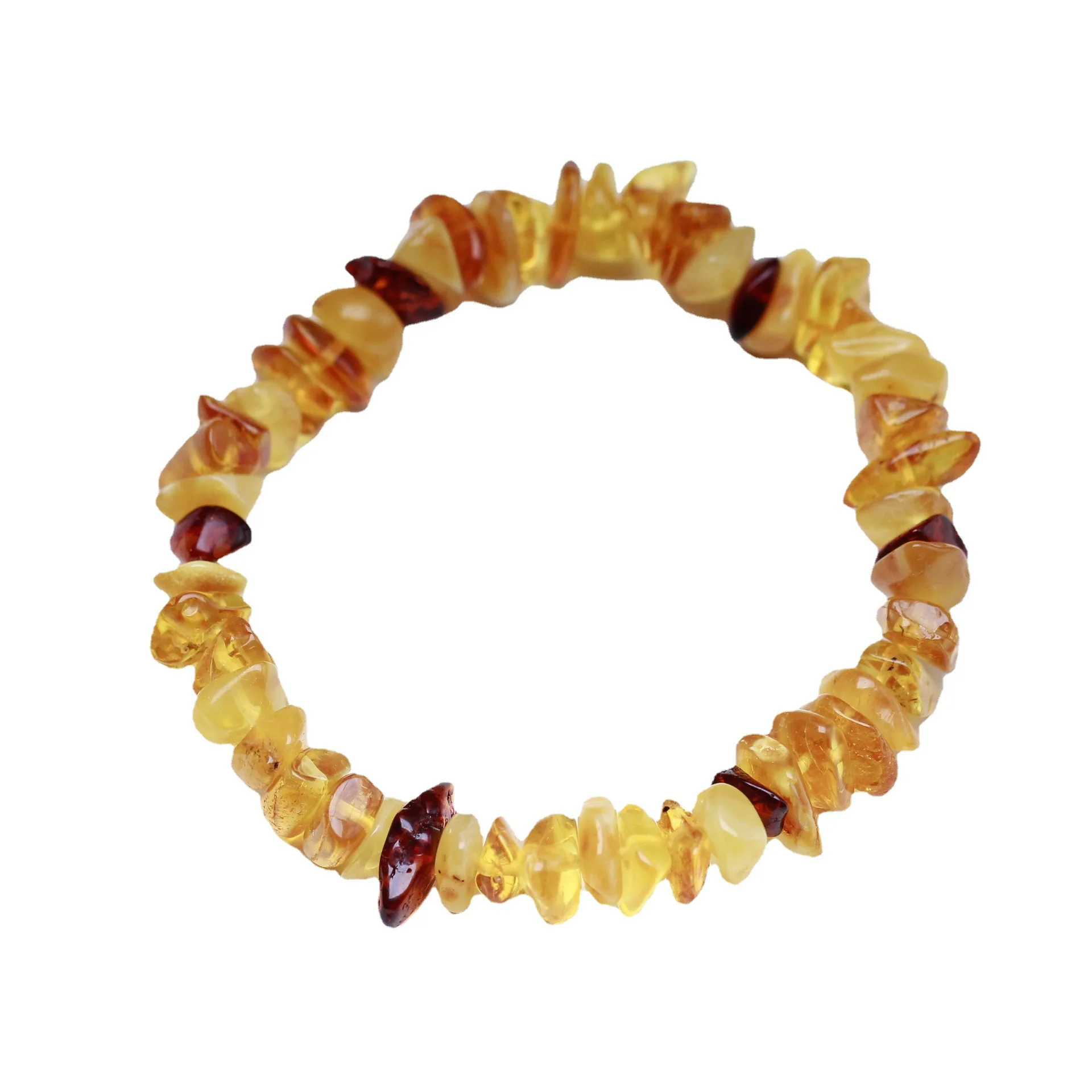 

100% натуральный Балтийский янтарный браслет для мужчин и женщин, Изящные Ювелирные изделия, аксессуары из натурального необработанного янтарного камня, бусины, эластичный браслет из бисера
