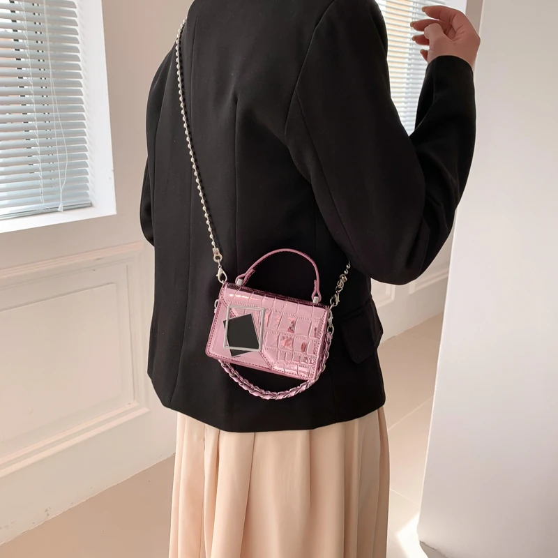 Vintage PU Leather Shoulder Crossbody Bags For Women 2023 Lux Designer Bag With Crocodile Pattern Large Capacity Casual Tote Bag