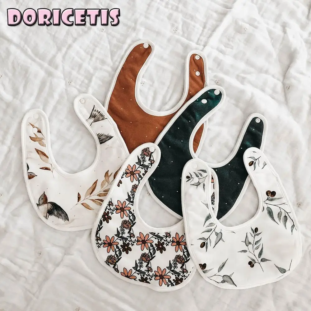 

Слюнявчик для новорожденных, мягкий хлопок, милый мультяшный принт, защита от грязи, водонепроницаемое слюнявчик, весна-лето