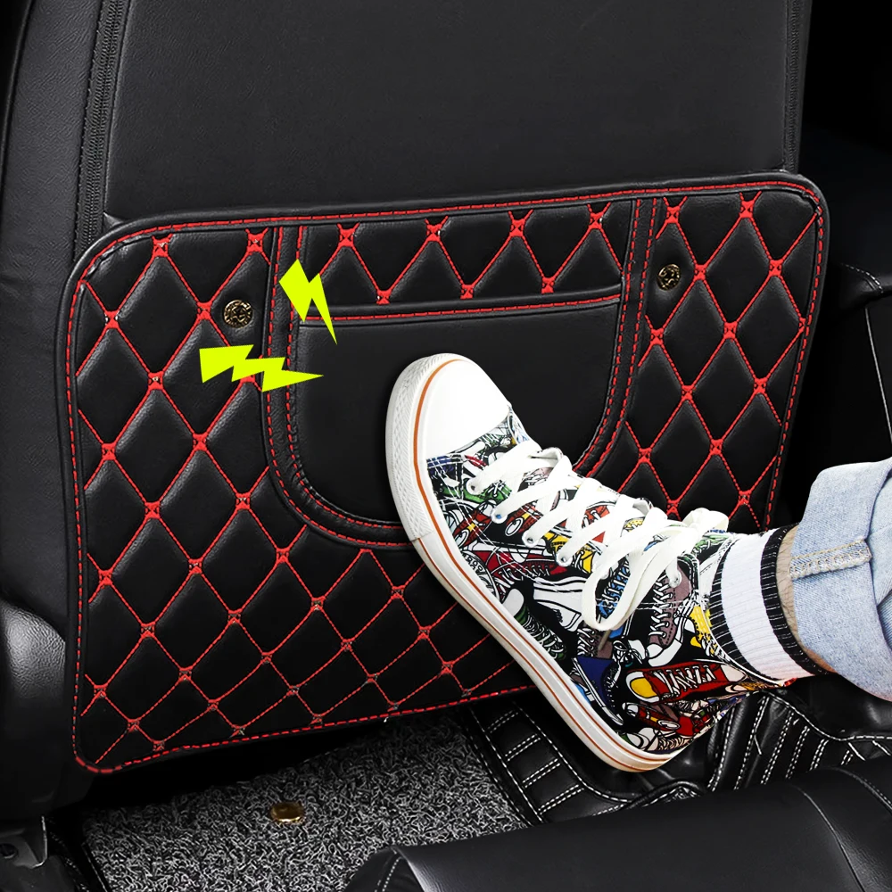 

PU Leather Car Anti-Child-Kick Pad Waterproof Seat Back Protector Cover Mat For Opel Astra H Astra J G Corsa Insignia Zafira B V