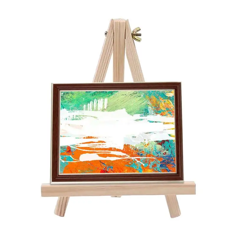 

Natural Wood Mini Easel Frame Tripod Display Meeting Wedding Table Name Card Stand Display Holder Children Painting Craft