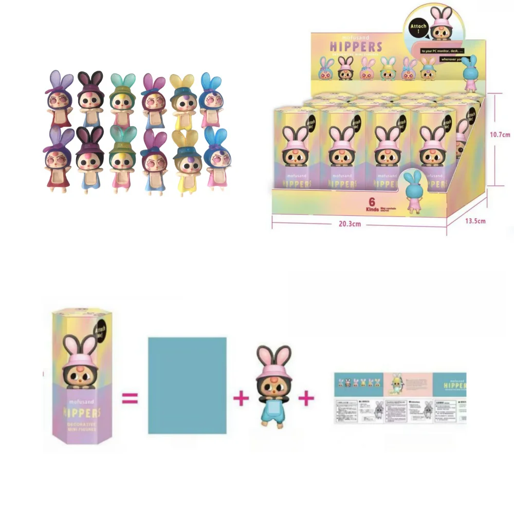 Mofusand Hippers Stitch Macaron Little Labubu Rabbit Series декоративные мини-фигурки аниме слепая коробка