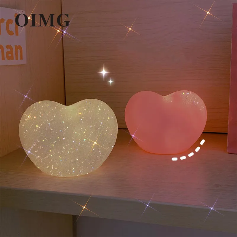 

LED Night Light Love Heart Lamp Both Sides Mirror For Home Bedroom Valentine Day Wedding Decoration Kid Children Girl Gifts