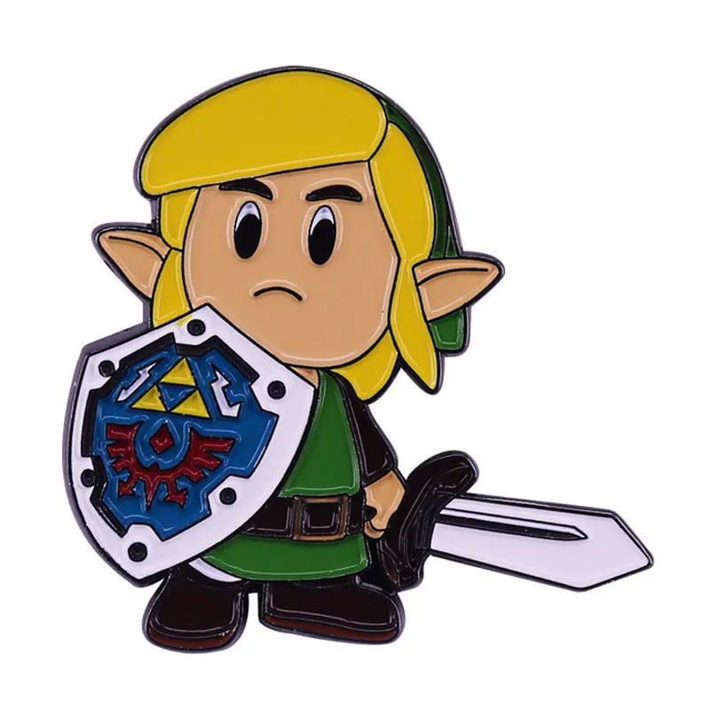 

The Legend of Zelda Breath of The Wild Enamel Pins Collect Shield Warrior Metal Cartoon Brooch Backpack Hat Collar Lapel Badges