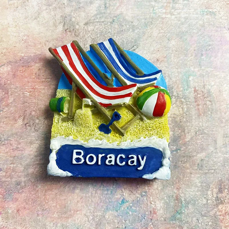 Филиппинская пляжная трехмерная окрашенная наклейка для холодильника Boracay