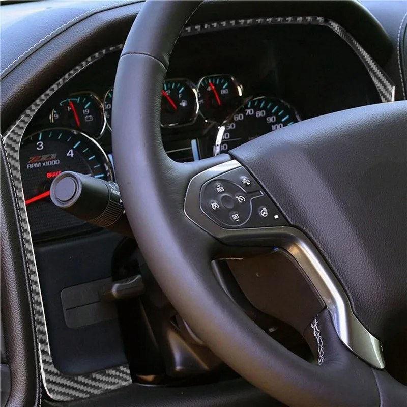 

Carbon Fiber Sticker For Chevrolet Silverado 1500/GMC Sierra 1500 2014-2018 Speedometer Surround Car Interior Trim Accessories