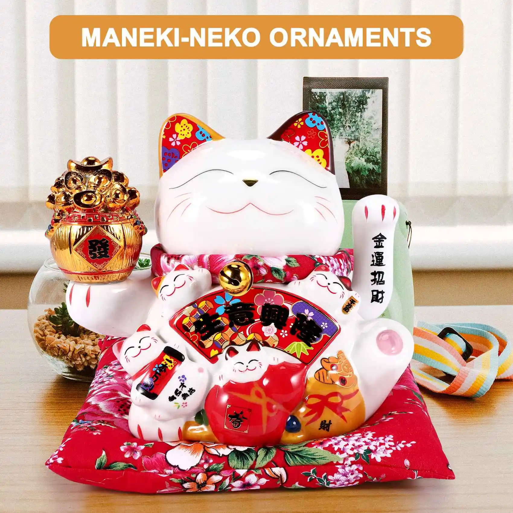 7-дюймовый керамический манекен в виде кошки украшение Neko фэн-шуй счастливый кот B