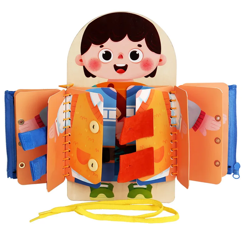 

Kids Busy Book Montessori Toys Button Zipper Fine Motor Training Learn Basic Life Skills Quiet Books Early Education Games